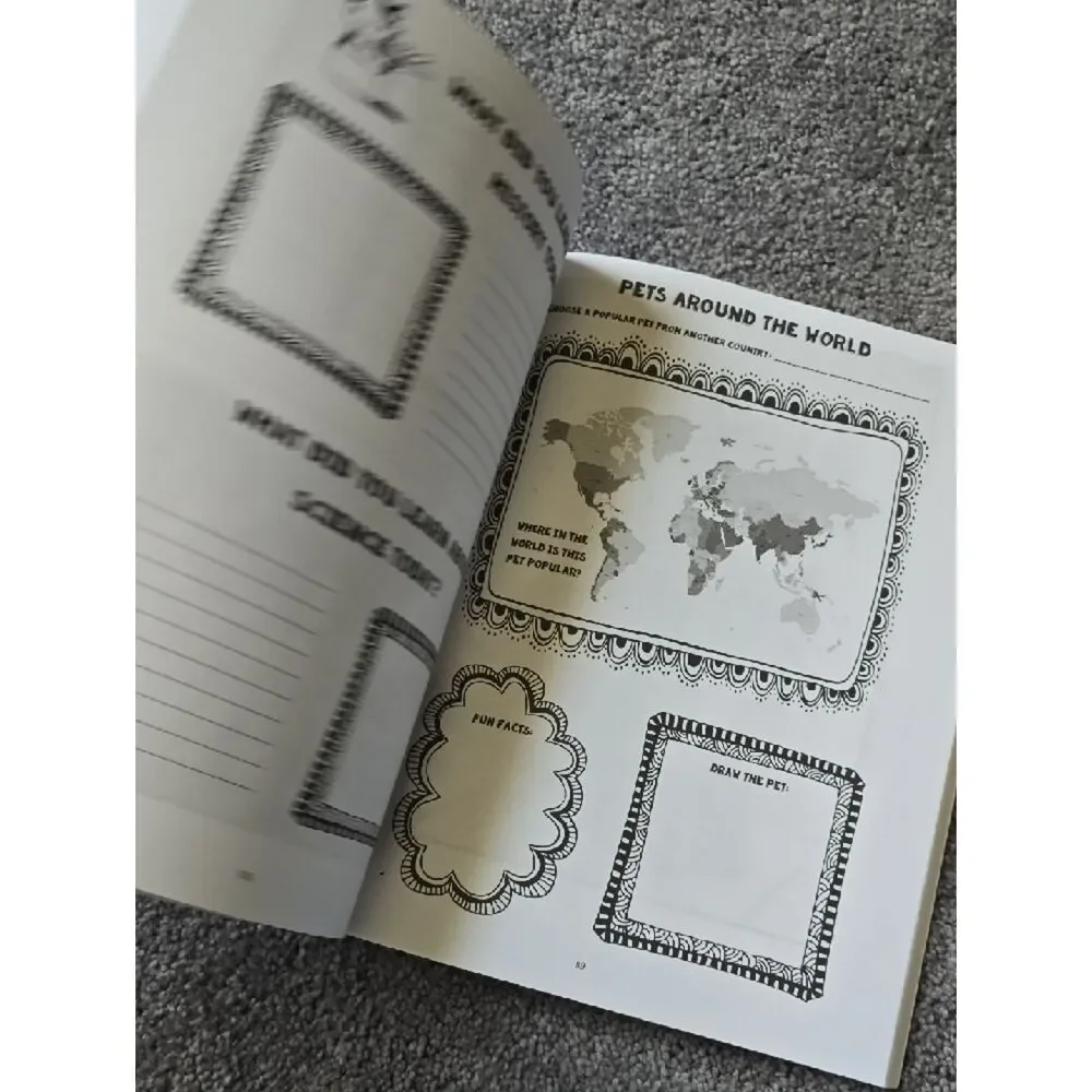 Minecraft 'All About Pets' Fun Schooling Journal - Orange & Gray